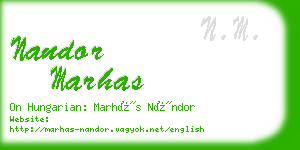 nandor marhas business card